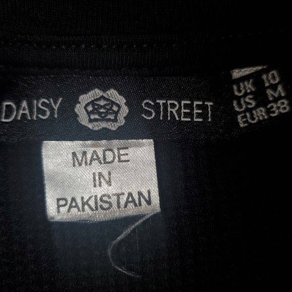 Black Long Sleeve Waffle Knit Crop Top with Purple Butterfly Medium - Picture 3 of 8